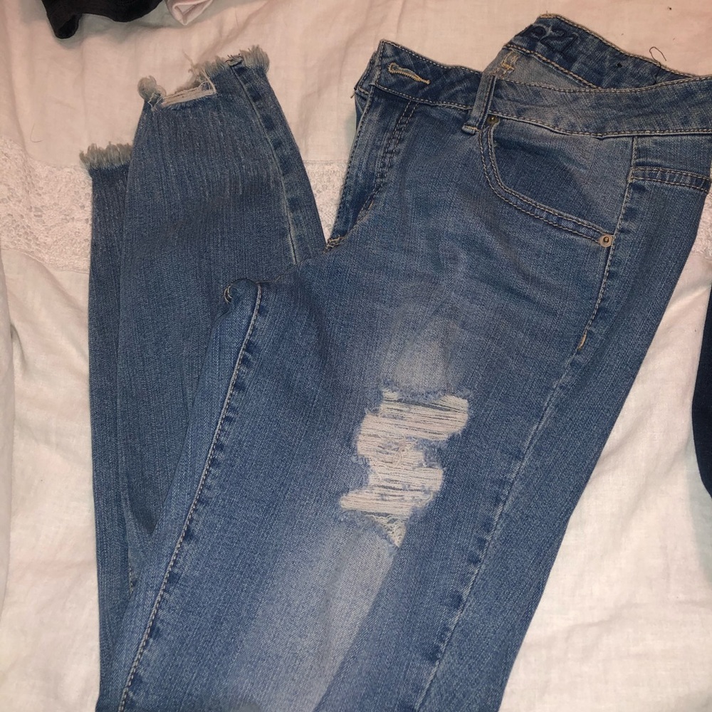 Raw Hem skinny jeans